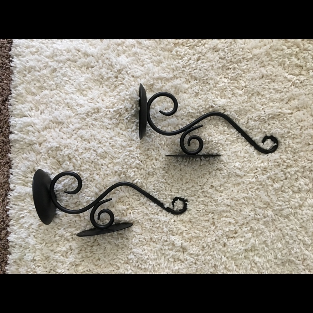 Black candle wall holders
